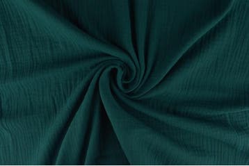 10 meter mousseline stof - donker petrol - Double gauze, Verzenden
