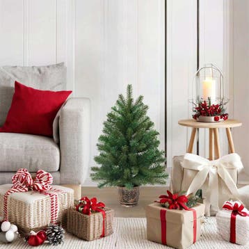 vidaXL Kunstkerstboom met standaard Groen 75 cm PVC, PE en, Verzenden, Nieuw