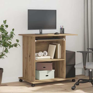 vidaXL Computerbureau 80x50x75 cm bewerkt hout artisanaal, Verzenden, Nieuw