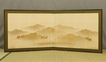 Bybu kamerscherm - Papier - Japan - Bergen en dennenbomen