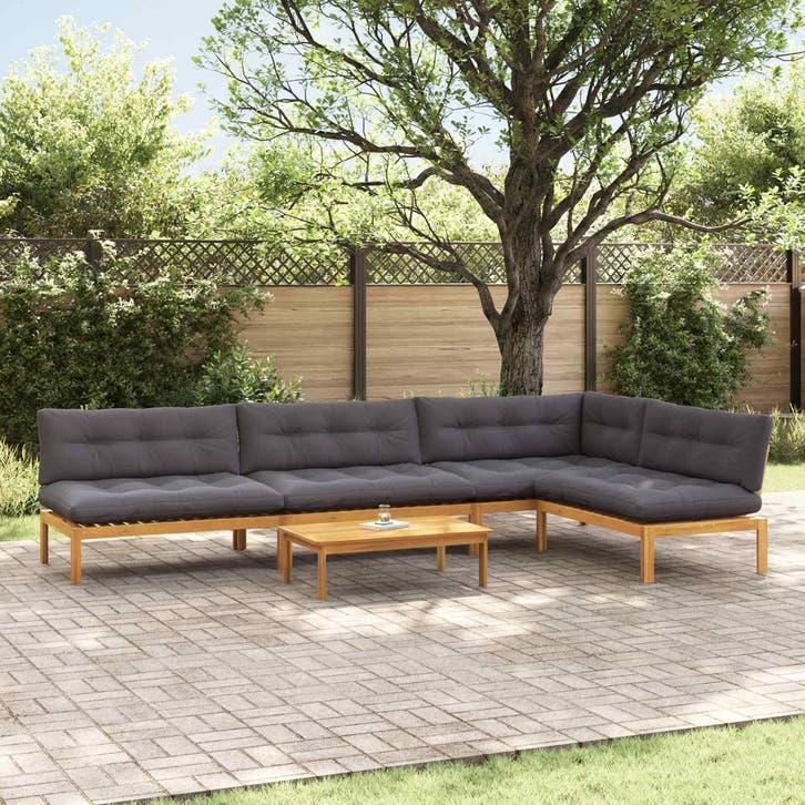 vidaXL 5 Stuk Tuinpallet Sofa Eenheden Massief Acacia Hout, Tuin en Terras, Tuinsets en Loungesets, Nieuw, Verzenden