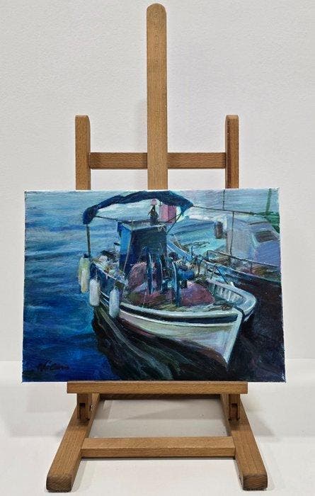 Noé Caron (1942) - NO RESERVE - Bleu profond, Antiquités & Art, Art | Peinture | Classique