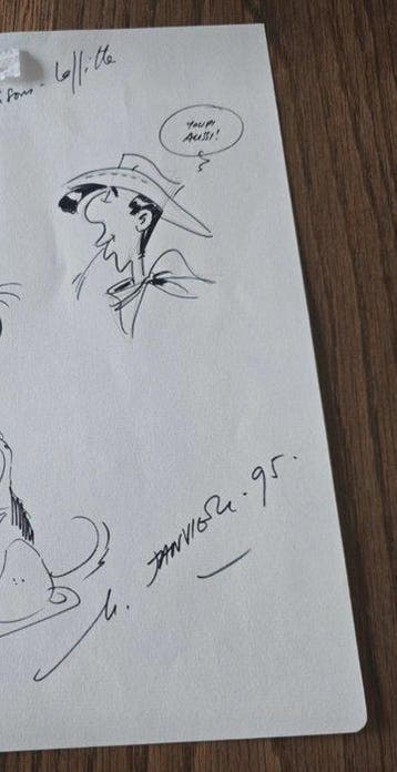 Michel Janvier - Lucky Luke - Dessin original dédicacé