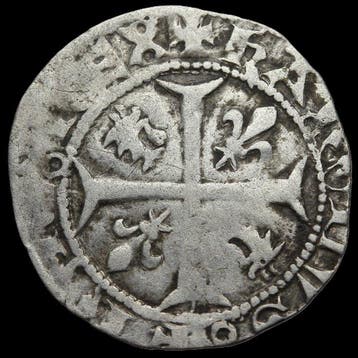 France. Charles VII (1422-1461). Denier du Dauphiné (Sans, Postzegels en Munten