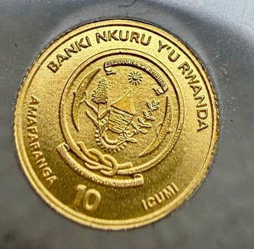 Rwanda. 10 Amafranga 2018 Calendario Azteca, oro 1/200 Oz