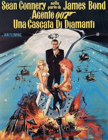 Sean Connery - Jill St. John - James Bond - Spy movie poster, Verzamelen, Nieuw