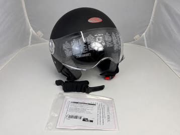 Veiling - Nieuwe Scoot Care Jethelm Mat Zwart Maat L met Viz, Fietsen en Brommers, Nieuw