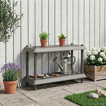 vidaXL Plankenunit 2-laags 100 x 40 x 55,5 cm PP Lichtgrijs, Verzenden