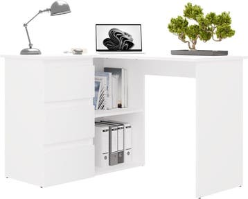 Hoekbureau nice wit  3 lades links Wit (Kantoor), Verzenden, Nieuw