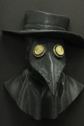 Wanddecoratie - Plague Doctor bust - Frankrijk