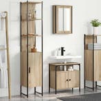 vidaXL Badkamermeubel Set met plank 3 pcs Sonoma Eik Bewerkt, Verzenden