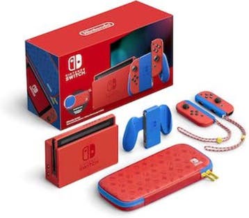 Nintendo Switch Console Set Mario Red & Blue Edition V2 Z..., Consoles de jeu & Jeux vidéo, Ophalen of Verzenden