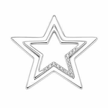 Comete - Hanger - 18 karaat Witgoud - 0.13ct. tw. Diamant