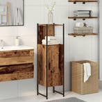 vidaXL Badkamerkast 33x33x120,5 cm bewerkt hout oud, Verzenden, Nieuw