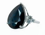 Ring - 14 karaat Witgoud, Deep Blue (No Heat) - 17.03ct. tw., Nieuw