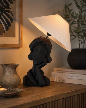 Lampe de table - Résine - Lampe au design sculptural