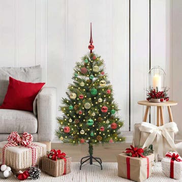 vidaXL Kunstmatige Scharnierende Kerstboom met Kegels Groen, Diversen, Verzenden, Nieuw
