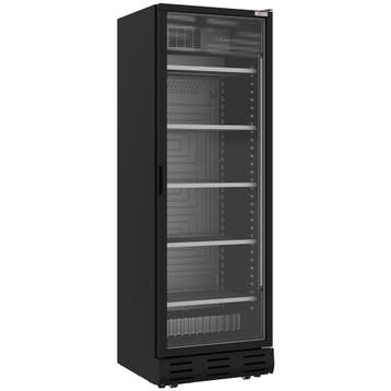 Koelkast | 382L | Zwart | +1°C/+9°C | Geforceerd | Wielen |, Verzenden