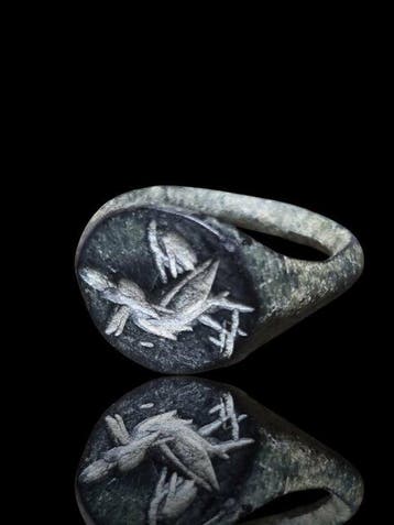 Oud-Romeins Stunning & Rare Military Bird Seal Ring