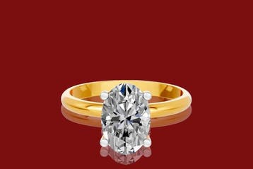 Bague - 14 carats Or jaune - 3.52ct. tw. Diamant (Cultivé en, Bijoux, Sacs & Beauté