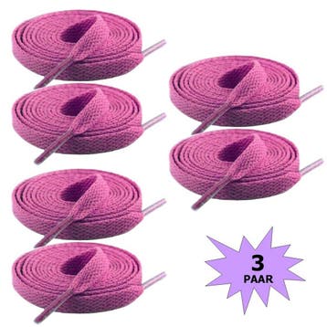 Fako Fashion - Schoenveters - Plat - 8mm - 120cm - 3 Paar -, Verzenden, Nieuw