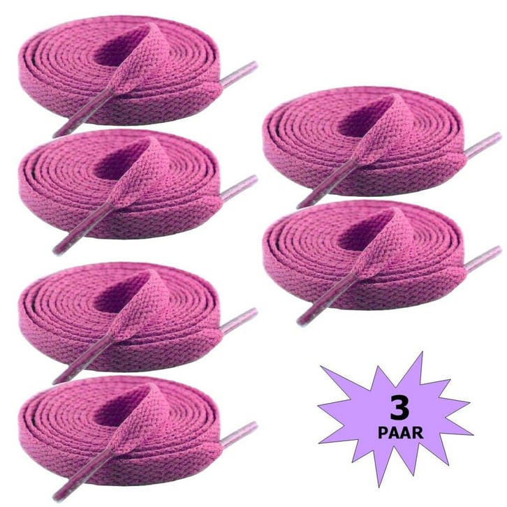 Fako Fashion - Schoenveters - Plat - 8mm - 120cm - 3 Paar -, Kleding | Heren, Schoenen, Verzenden