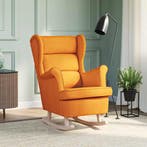 vidaXL Schommelstoel 74x90x102 cm stof donkergeel, Huis en Inrichting, Fauteuils, Verzenden, Nieuw