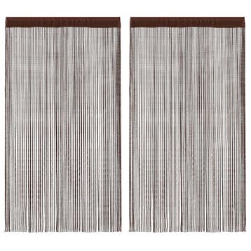 vidaXL Draadgordijnen 140x250 cm bruin 2 st, Huis en Inrichting, Verzenden, Nieuw