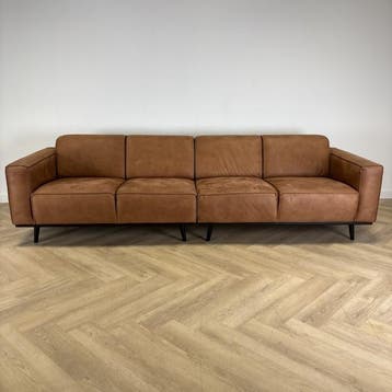 BePureHome 4-zits Bank 280 cm, bruin suède (imitatie), Gebruikt, Bureau