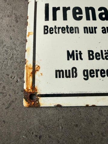 informatiebord - psychiatrisch ziekenhuis - Emaille bord -