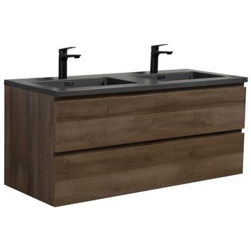 Badkamermeubel Set Angela 120cm Bruin Eiken Badmeubel, Verzenden, Nieuw
