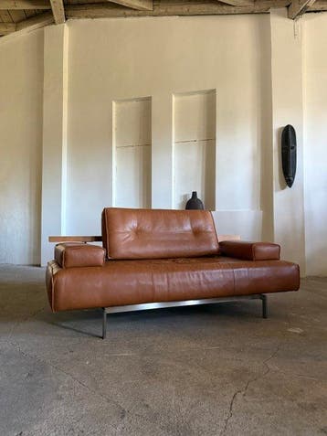 Rolf Benz - Canapé - Dono 6200 - Cuir, Acier, Ronce de noyer, Antiek en Kunst