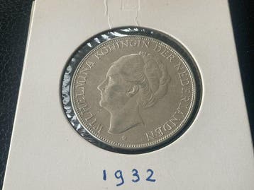 Nederland. Wilhelmina. 2 1/2 Gulden 1932 (Zonder, Timbres & Monnaies