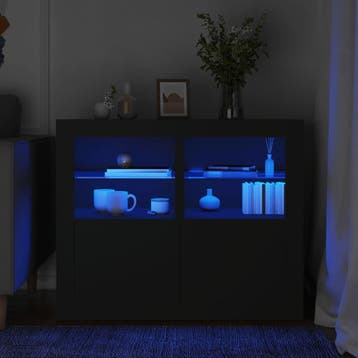 vidaXL Bijzetkastjes met LED-verlichting 2 st bewerkt hout, Verzenden