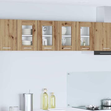 vidaXL Hangkast 2 st Artisan Eiken Bewerkt hout, Verzenden