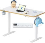 Zit sta bureau - Elektrisch - Verstelbaar - 110x52 cm - Wit, Verzenden, Nieuw