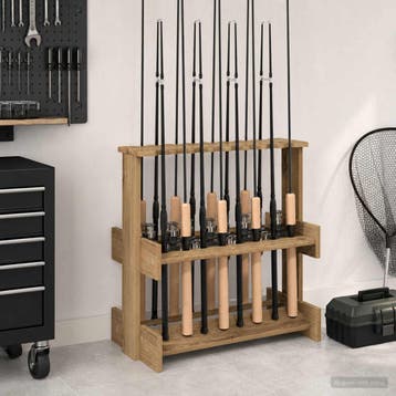 vidaXL Hengelhouder Bewerkt hout 60 x 35 x 60 cm Artisanaal, Verzenden, Nieuw