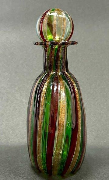 Boccetta Porta Profumo con Tappo in Vetro Artistico di