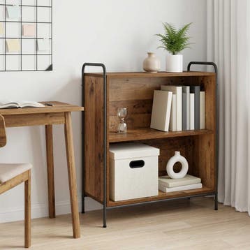 vidaXL Boekenkast 80 x 33 x 80 cm Bewerkt hout Oud hout, Verzenden