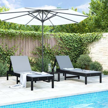 vidaXL Ligbedden 2 st 199,5x60x74 cm massief grenenhout, Verzenden, Nieuw