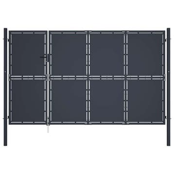 vidaXL Tuinpoort staal 350x150 cm antraciet, Verzenden, Nieuw