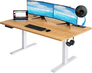 COMHOMA In hoogte verstelbaar bureau, 160 x 70 cm, met USB-a, Huis en Inrichting, Verzenden, Nieuw
