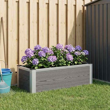 vidaXL Verhoogde plantenbak Grijs 75 x 30 x 22 cm WPC en, Tuin en Terras, Verzenden, Nieuw