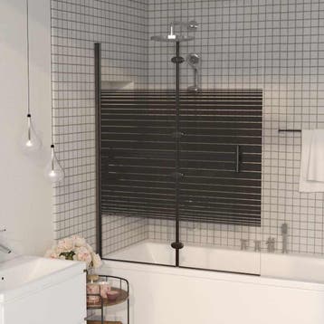 vidaXL Douchewand inklapbaar 100x140 cm ESG zwart, Verzenden