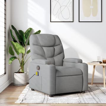 vidaXL Massagestoel met lichtgrijze stof, Verzenden, Nieuw