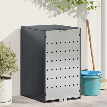 vidaXL Afvalcontainer opslag met gas liftdeksel voor 240L, Verzenden