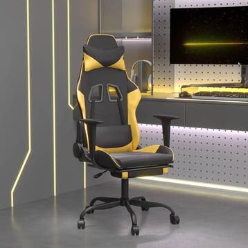 vidaXL Massage gamestoel met voetensteun kunstleer, Verzenden