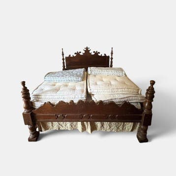 neo rinascimento - Bed - massief hout - stijlherleving, Antiek en Kunst