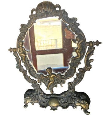 Tafelspiegel - Glas, Zinklegering - barokke stijl, Antiek en Kunst