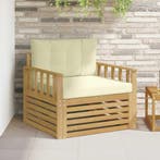 vidaXL Buitensofa Polyester Wit en crèmekleurig, Verzenden, Nieuw
